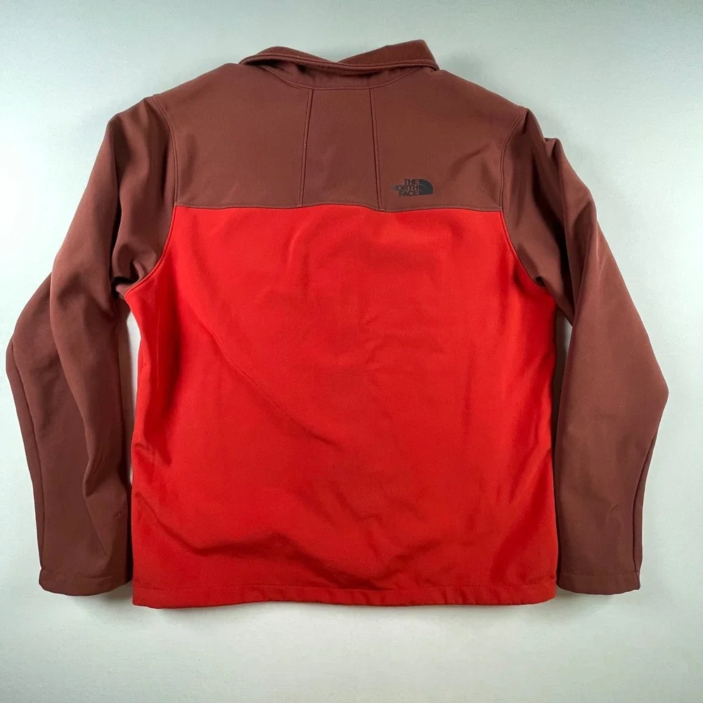 The North Face WindWall Softshell Jacket Mens Large Red Burgundy Full Zip Fleece